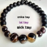 Akik Oniks Lal Taşı Bileklik 1 kalite
