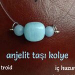 Anjelit Akuamarin Doğal Taş Kolye