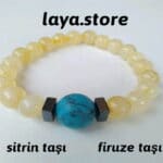 Sitrin ve Firuze Bileklik Doğal Taş Kombin 1. kalite