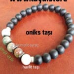 Yeşil Akik Oniks ve Havlit Bileklik 1 kalite