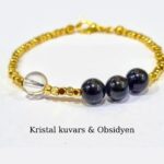 KRİSTAL KUVARS & OBSİDYEN TAŞI BİLEKLİK